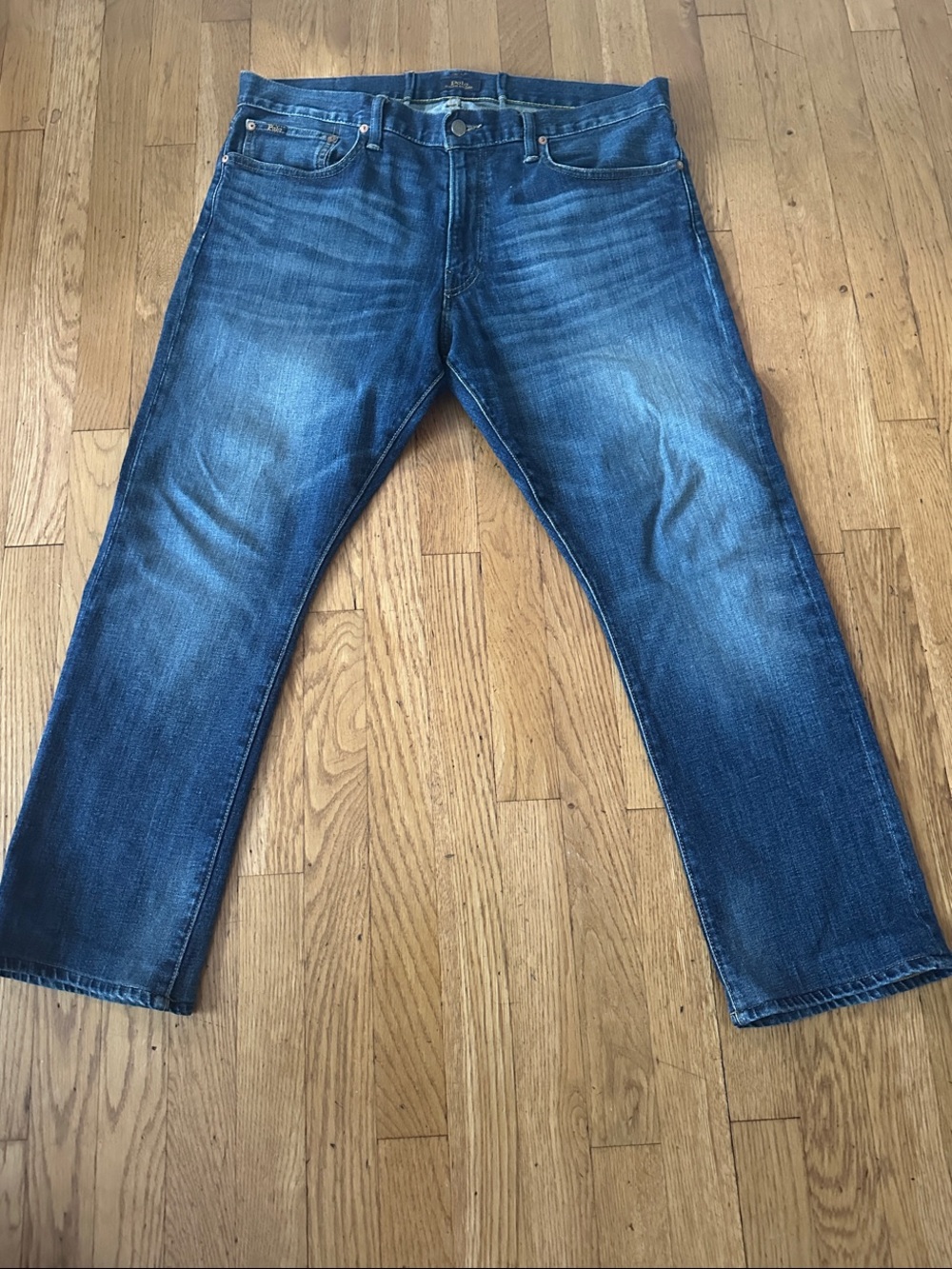 Ralph Lauren Men's Straight-Leg Medium Blue Denim Jeans